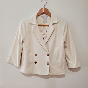BNWT Joe fresh cream white gold button blazer xs